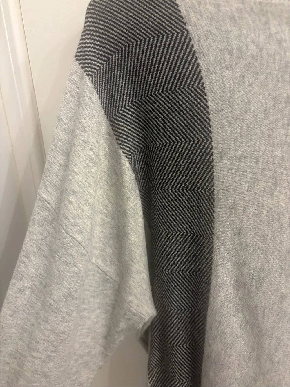 Light Gray Colorblock Zyia Active  Sweater with Mustard Panel